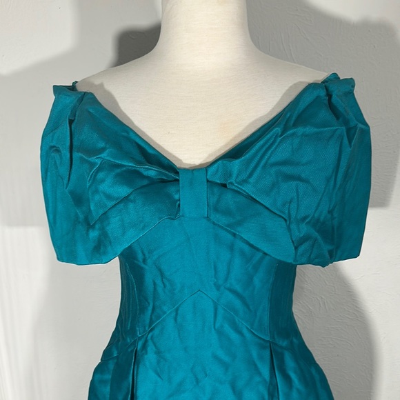 Vintage 1980’s Teal Women's Prom Dress - Picture 3 of 9
